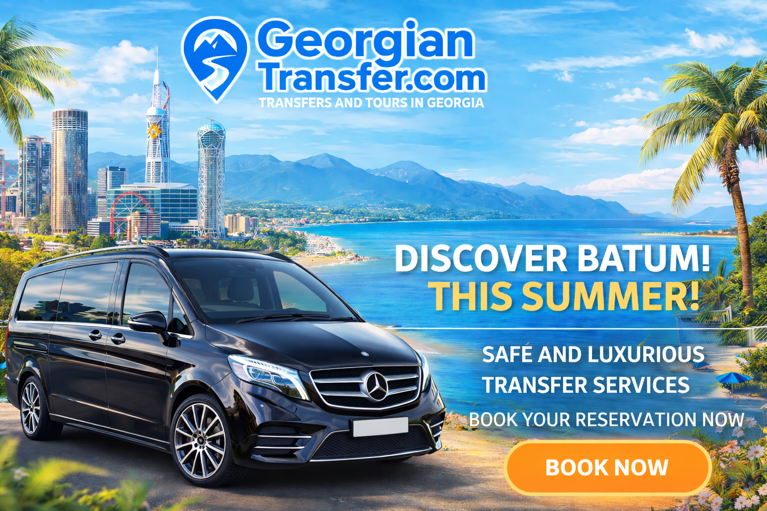 Private Transfers in Georgia with Fixed Price and Free Child Seats